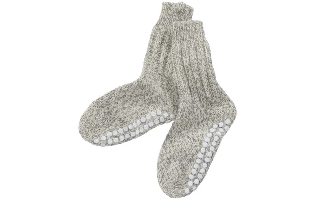 Dicke Norwegersocken mit Stoppern aus Schurwolle