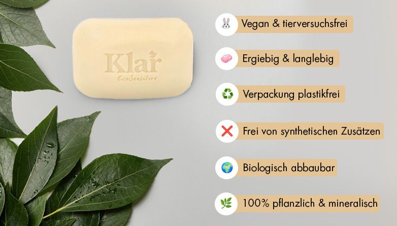 Abbildung der Kernseife und ihrer positiven Eigenschaften