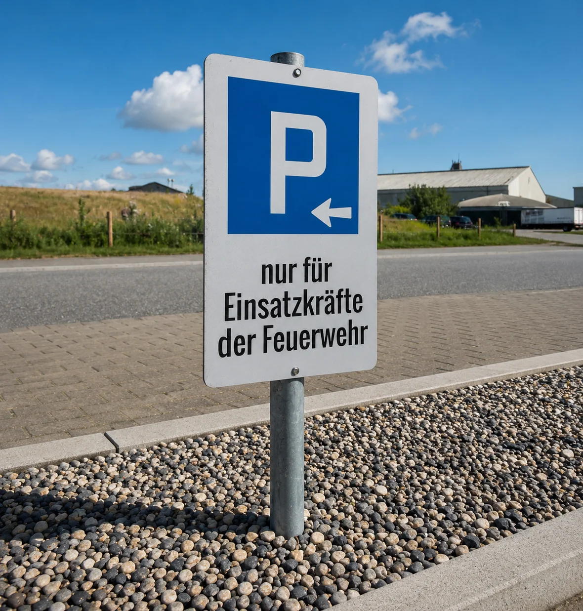 Parkplatz nur für Feuerwehrkräfte bei HANS NATUR