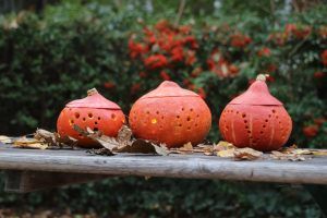 Ansprechende Kürbis Deko draußen
