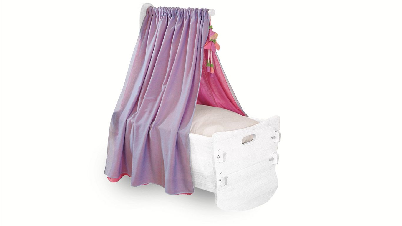 Himmel für Babywiege Bio-Baumwolle hellblau-rosa