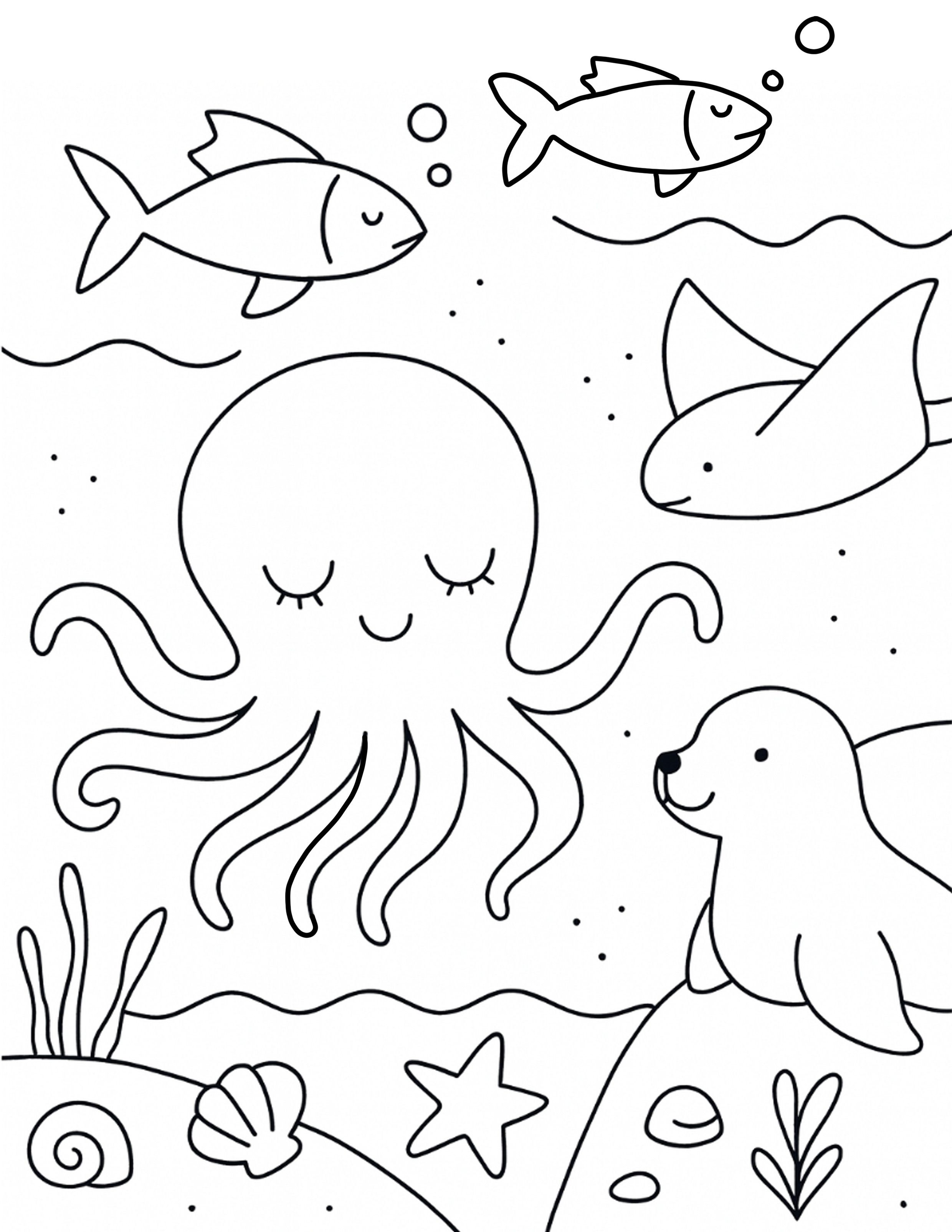 Unterwasserwelt Ausmalbild