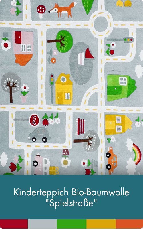 Kinderteppich Bio-Baumwolle "Spielstraße"