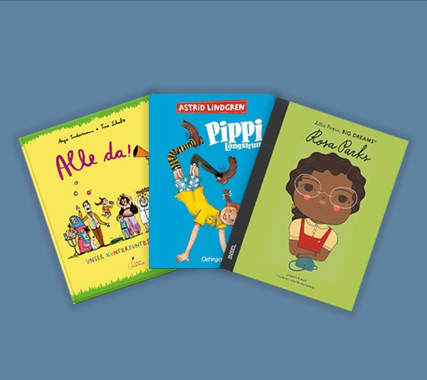 Bunte Darstellung von Büchern, die im text näher beschrieben werden.