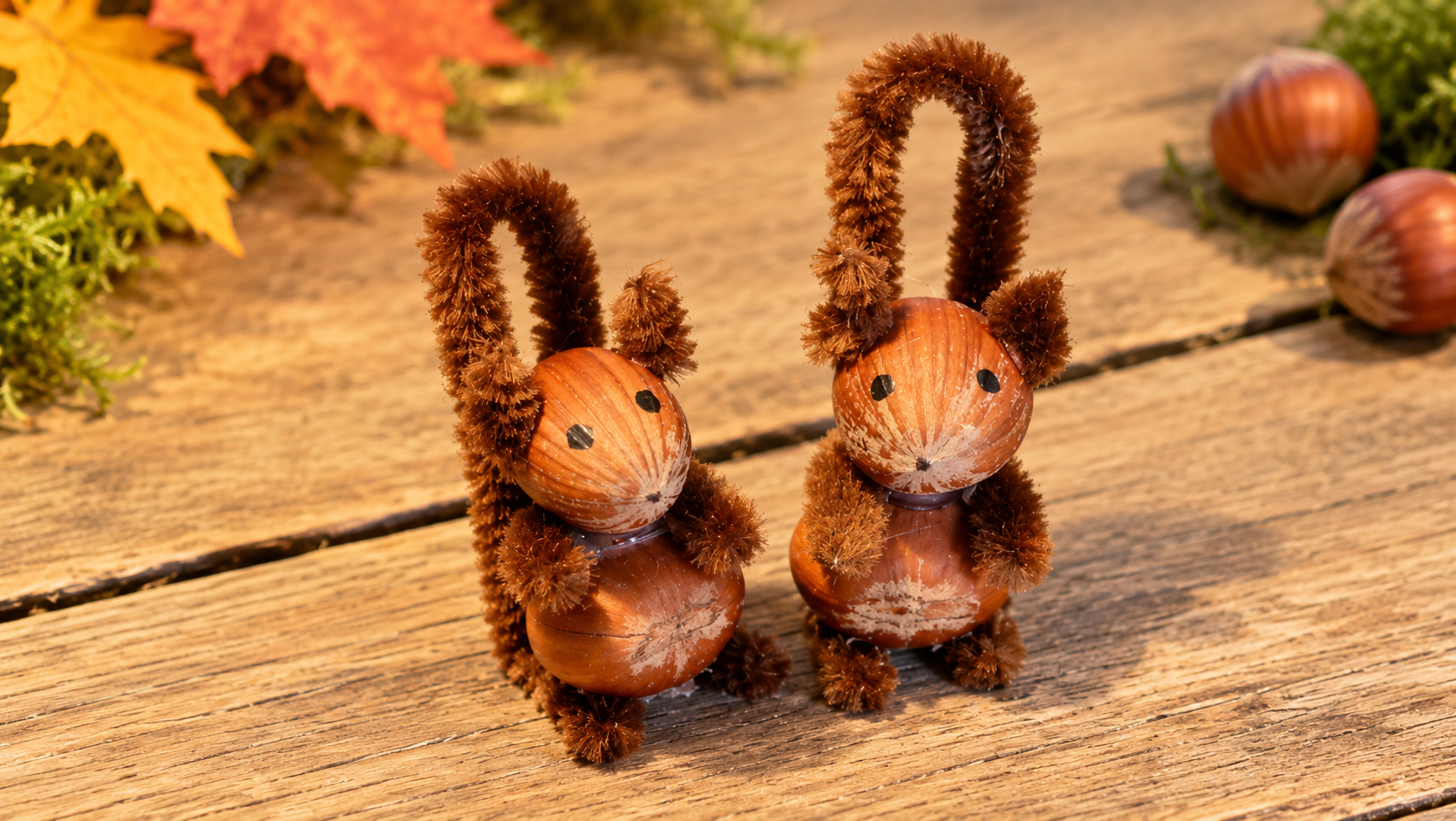 Handgemachte Nusshörnchen im Herbstlicht