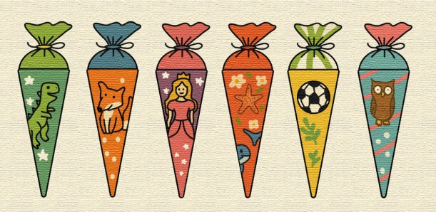 Illustrationen von Schultüten