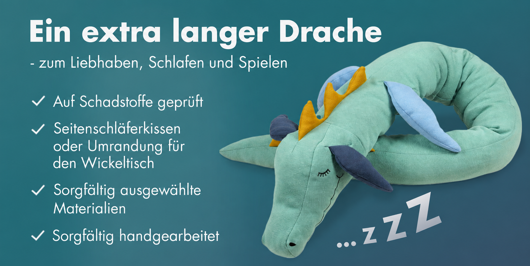 Entdecke jetzt den langen Kuscheltier Drachen zum Schmusen und Liebhaben!