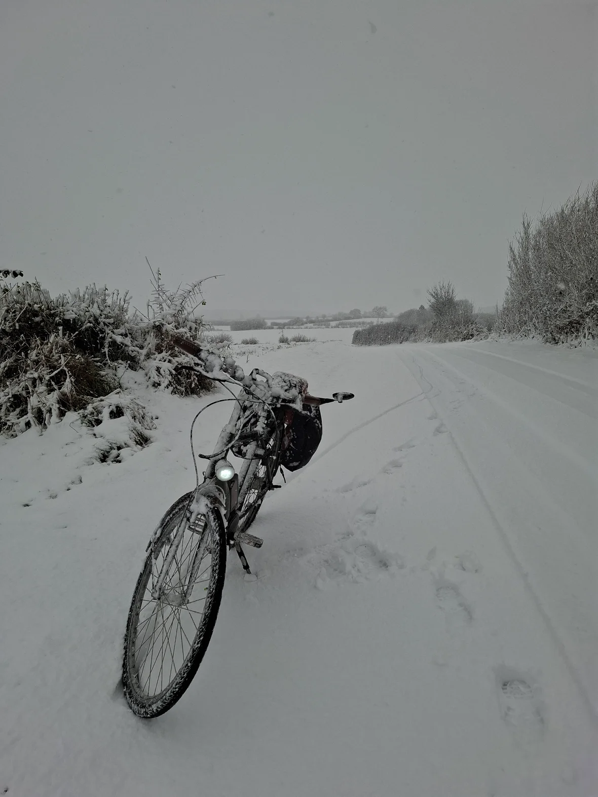 Saschas Fahrrad - selbst bei Schnee unterwegs
