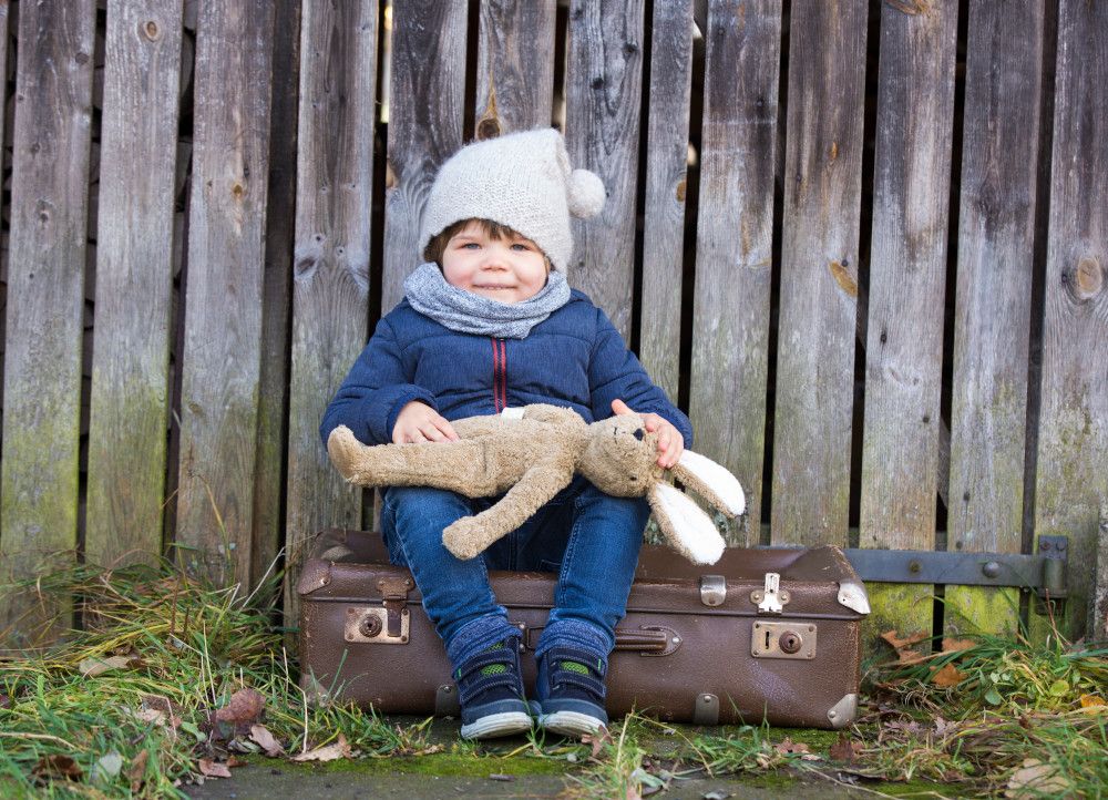 Auf Reisen muss das Kuscheltier mit.