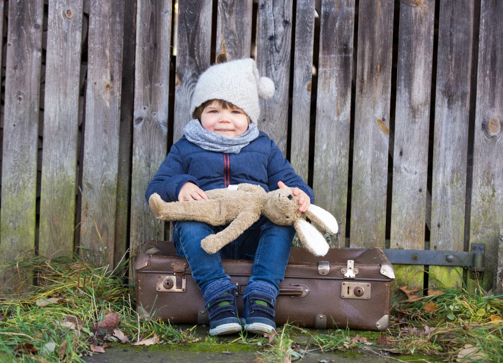 Auf Reisen muss das Kuscheltier mit.