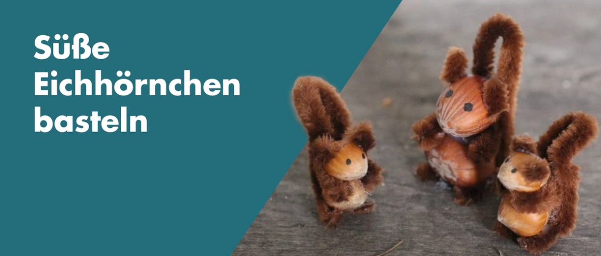 Niedliche, selbst gebastelte Eichhörnchen