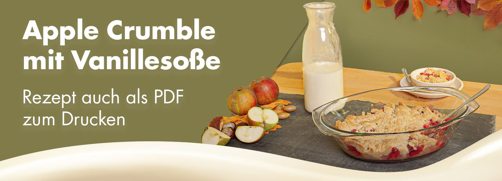 Apple Crumble mit Vanille Soße