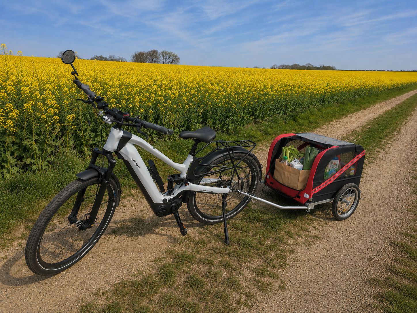 Saschas Fahrrad vor einem Haus