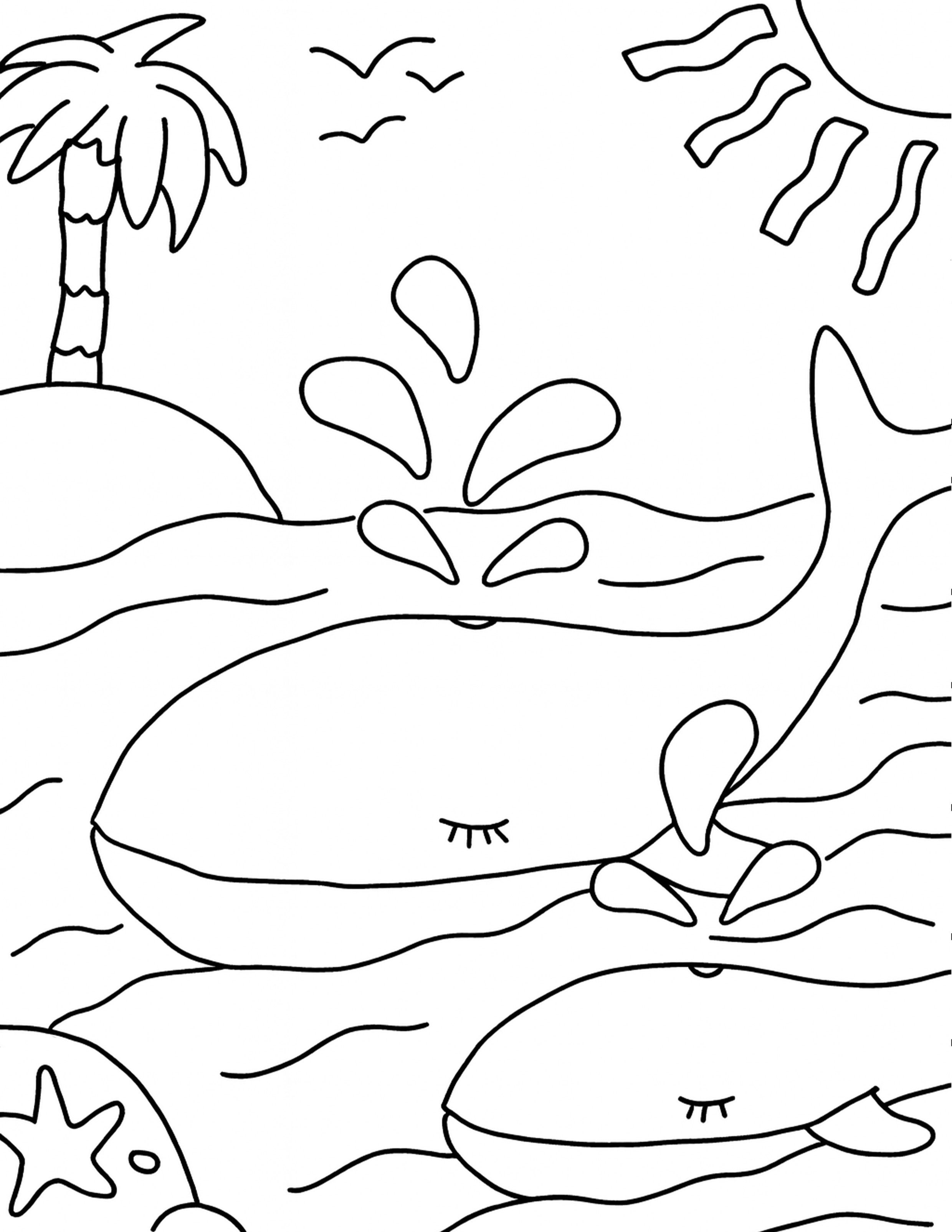 Wal im Meer Ausmalbild