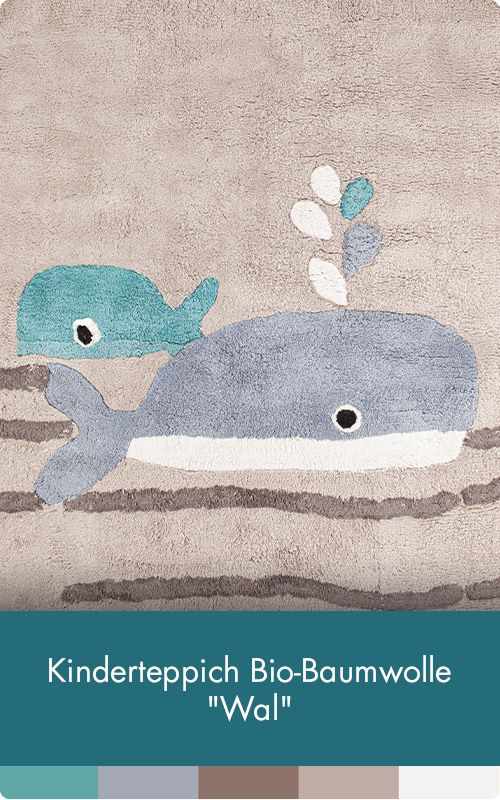Kinderteppich Bio-Baumwolle "Wal"