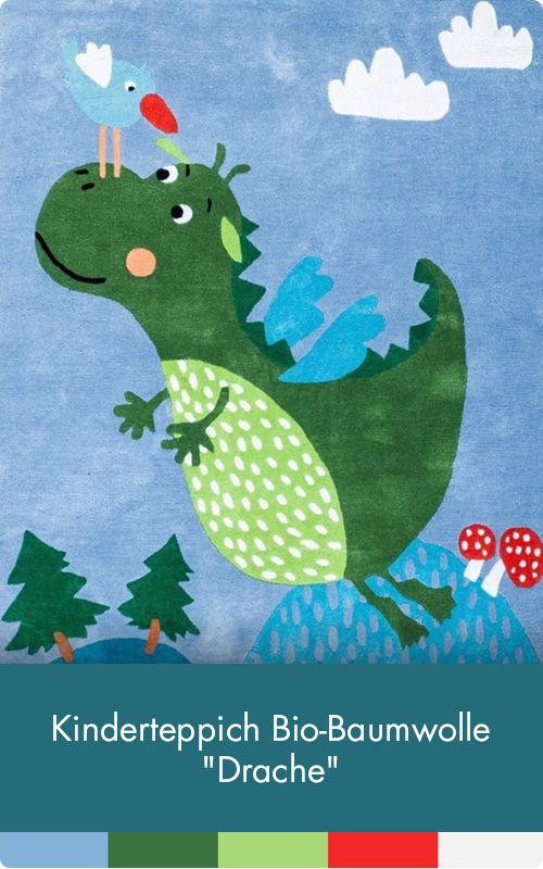 Kinderteppich Bio-Baumwolle "Drache"