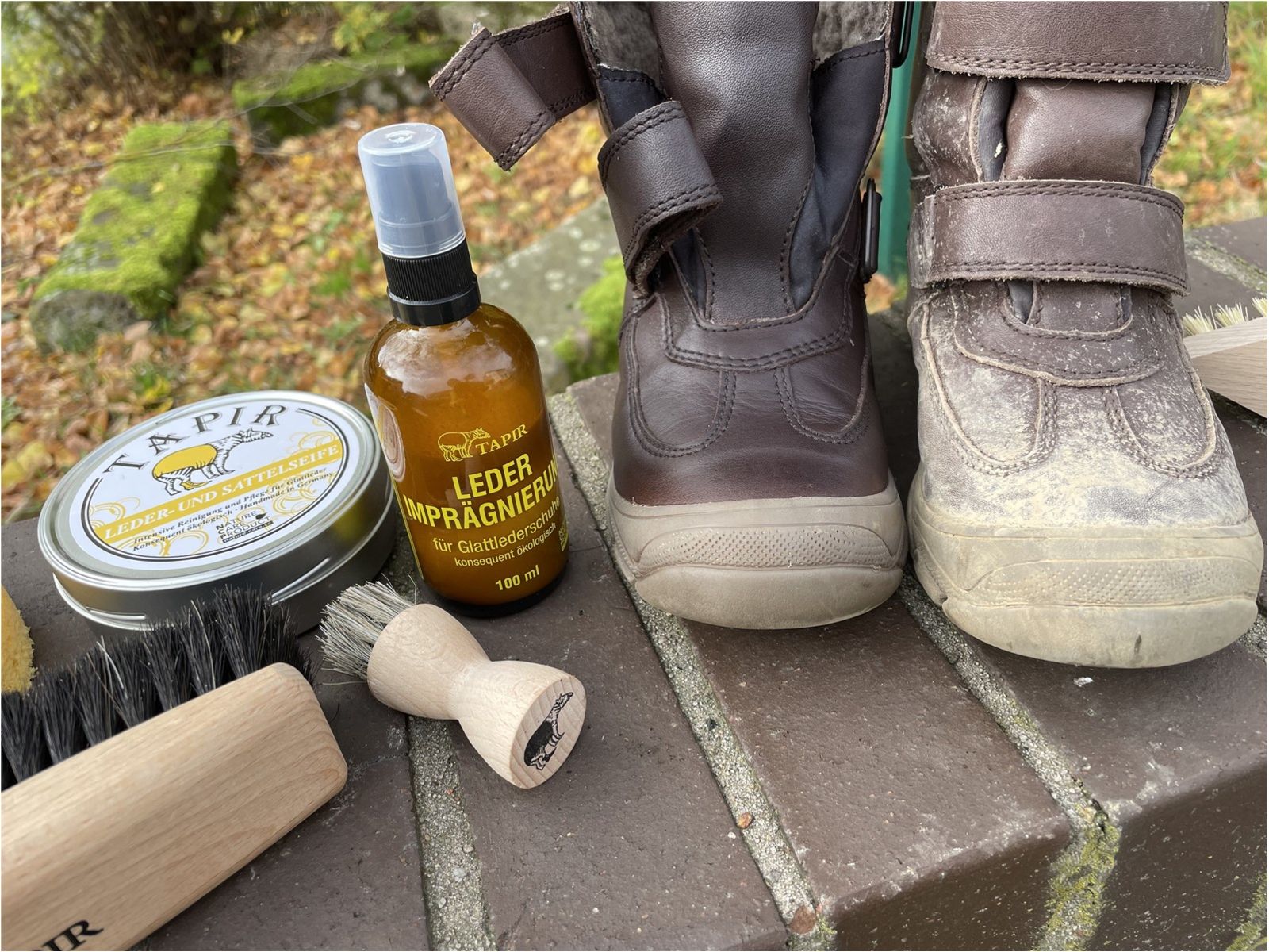Tapir Lederimprägnierung für Glattlederschuhe, Glasflasche, mit Sprühfunktion